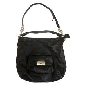 Coach Kristen Large Leather Hobo Bag in Black